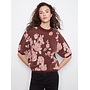Balloon Elbow Sleeve Floral Knit Sweater