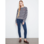 Striped Sweater with Embroidered Heart
