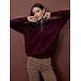 Denim Trim Polo Sweater