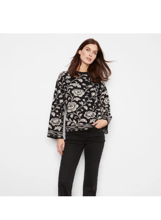 Crew Neck Jacquard Sweater