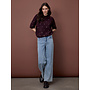 Embroidered Polka Dot Elbow Sleeve Knit Sweater