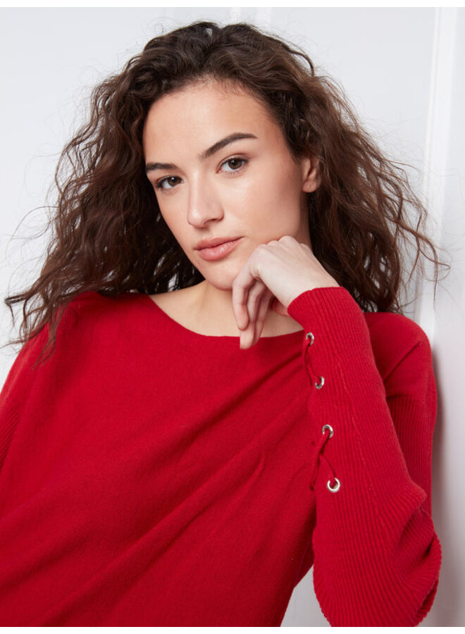 Knit Sweater w/ lace up cuffs