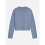 Fuzzy funnel-neck cardigan