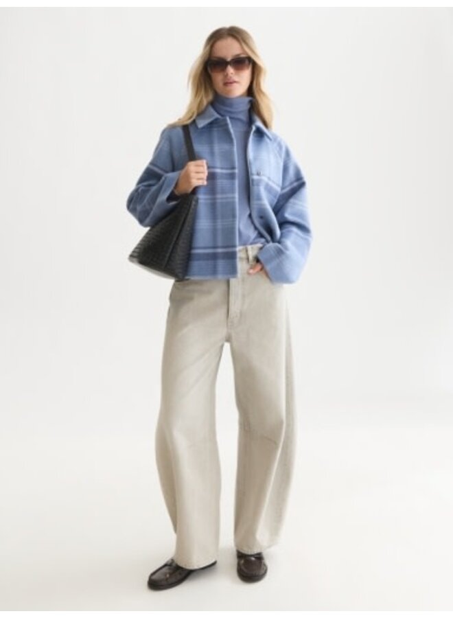 Checked short jacket