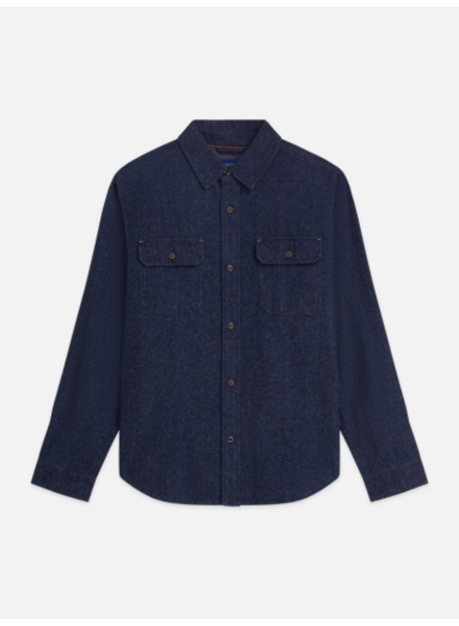 DENIM FLANNEL RELAXED-FIT OVERSHIRT