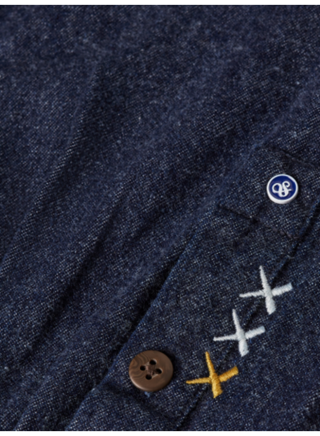 DENIM FLANNEL RELAXED-FIT OVERSHIRT