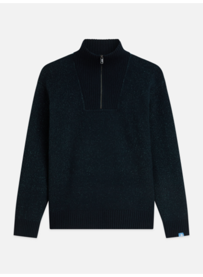 TROYER ZIP WOOL-BLEND DROPPED SHOULDER PULLOVER