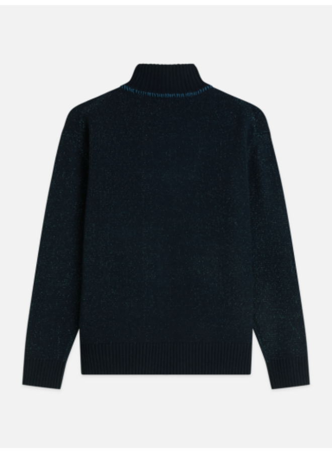 TROYER ZIP WOOL-BLEND DROPPED SHOULDER PULLOVER