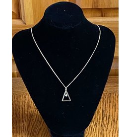 Long Necklace with Pearl Triangle