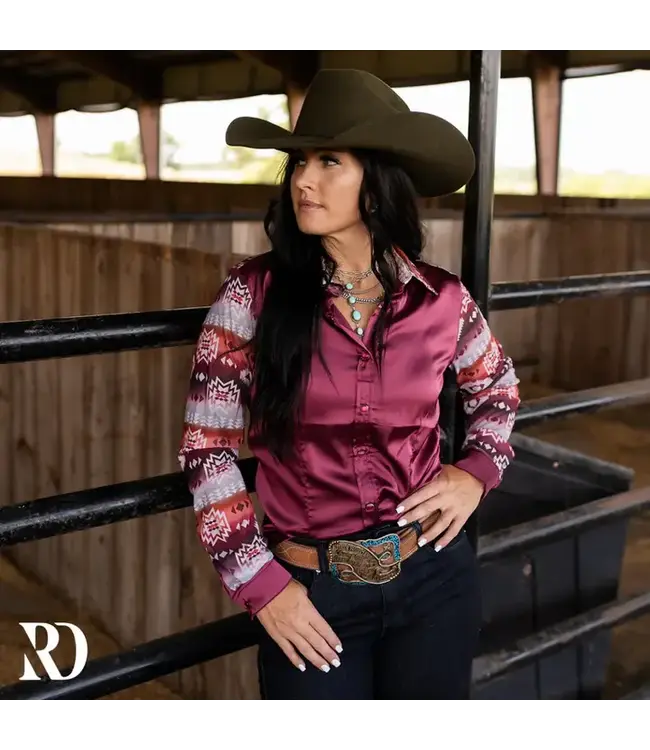 Piper Aztec Satin Mesh Performance Shirt