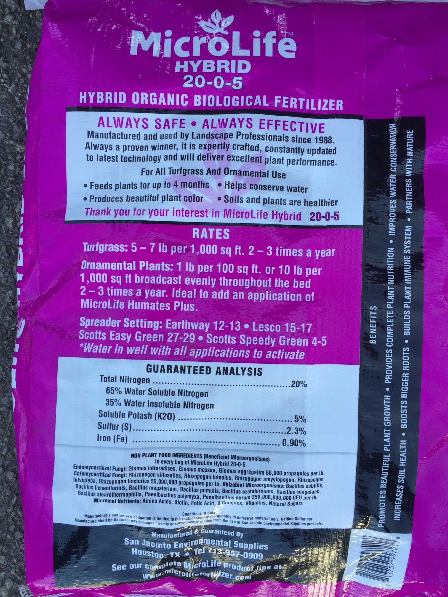 BAG MicroLife Hybrid 20-0-5 20# (4,000 SF)