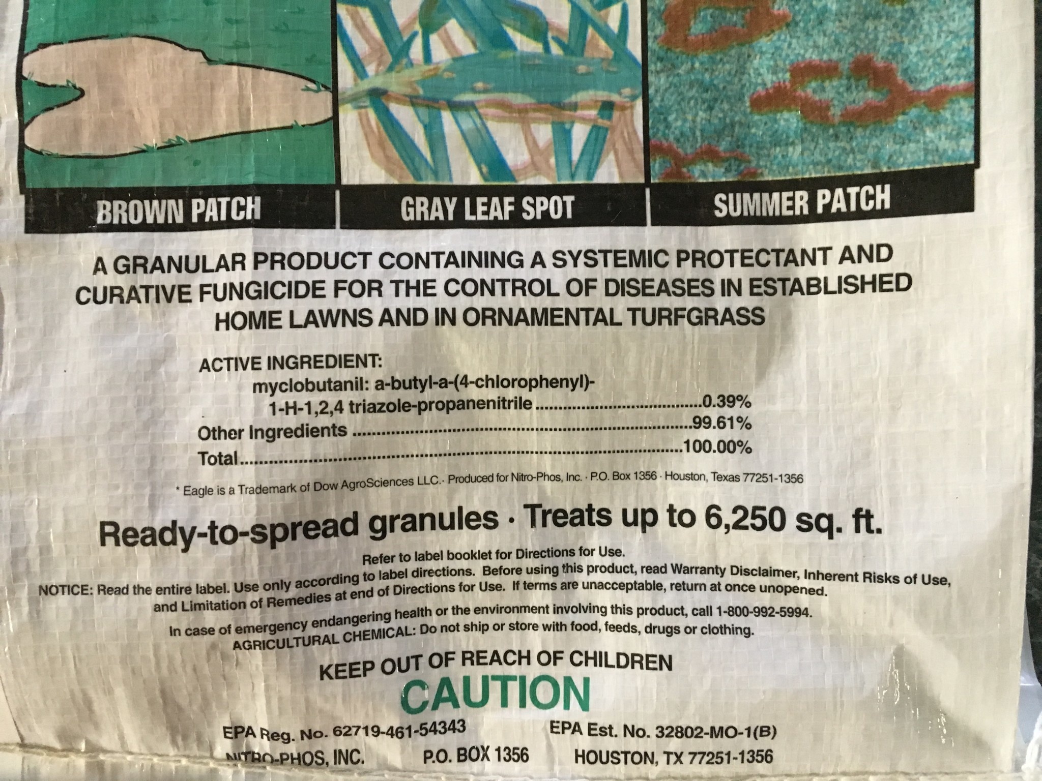 NITRO PHOS, 'EAGLE TURF FUNGICIDE' 8LBS 2000SF