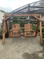 Swing, Arched Single Seats 28" Reclaimed Mahogany W/A-Frame