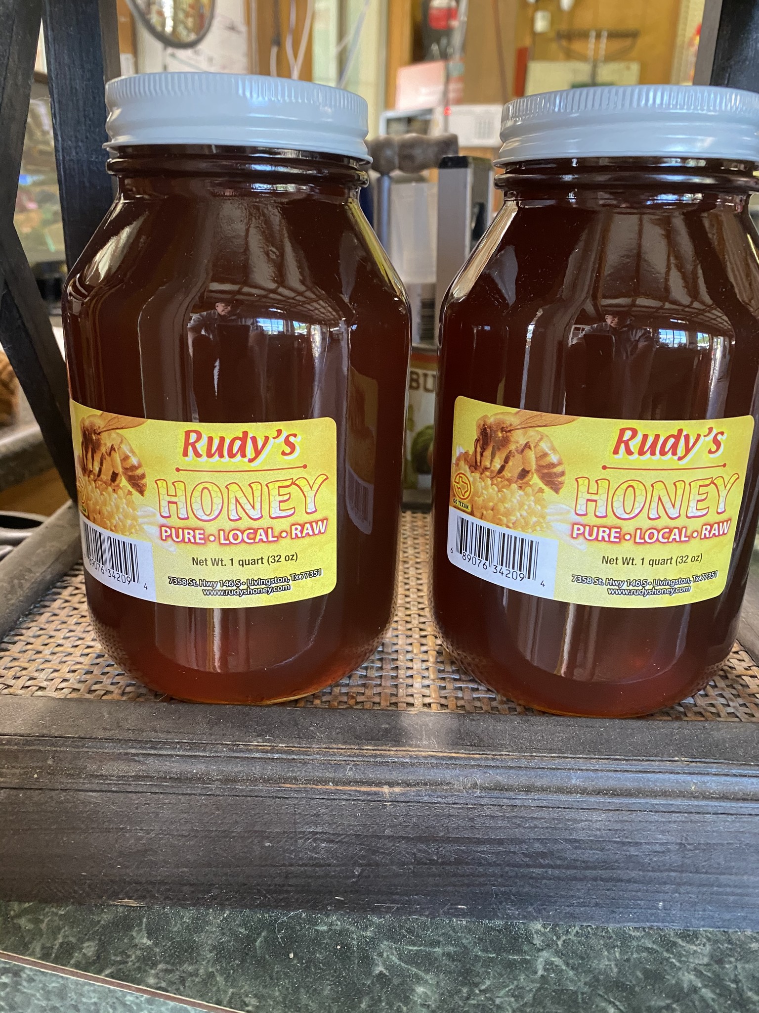 RUDY'S HONEY, 1 PT. GLASS JAR