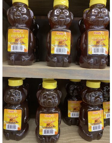 RUDY'S HONEY, 24 OZ. SQUEEZY BEAR