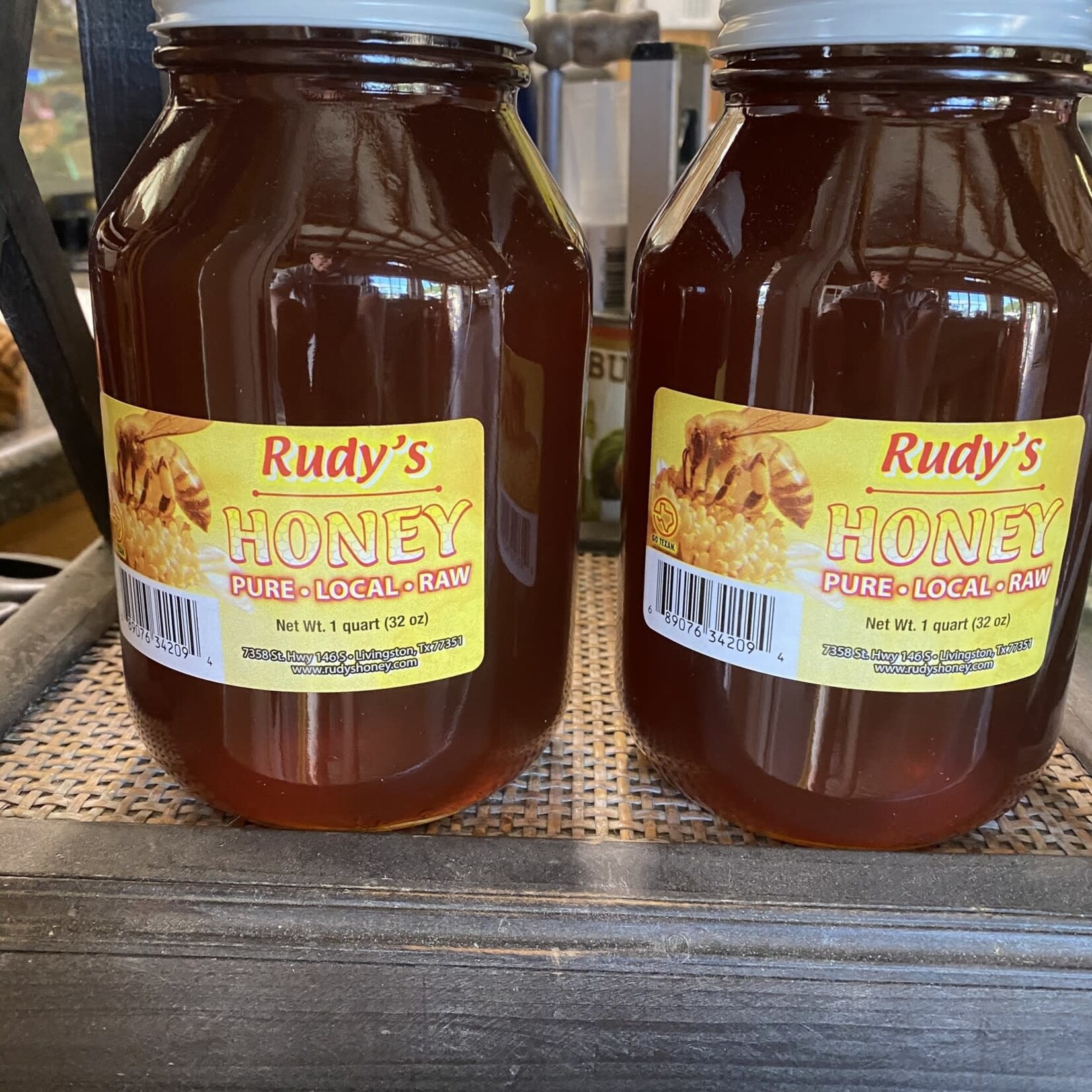 RUDY'S HONEY, 1 PT. GLASS JAR