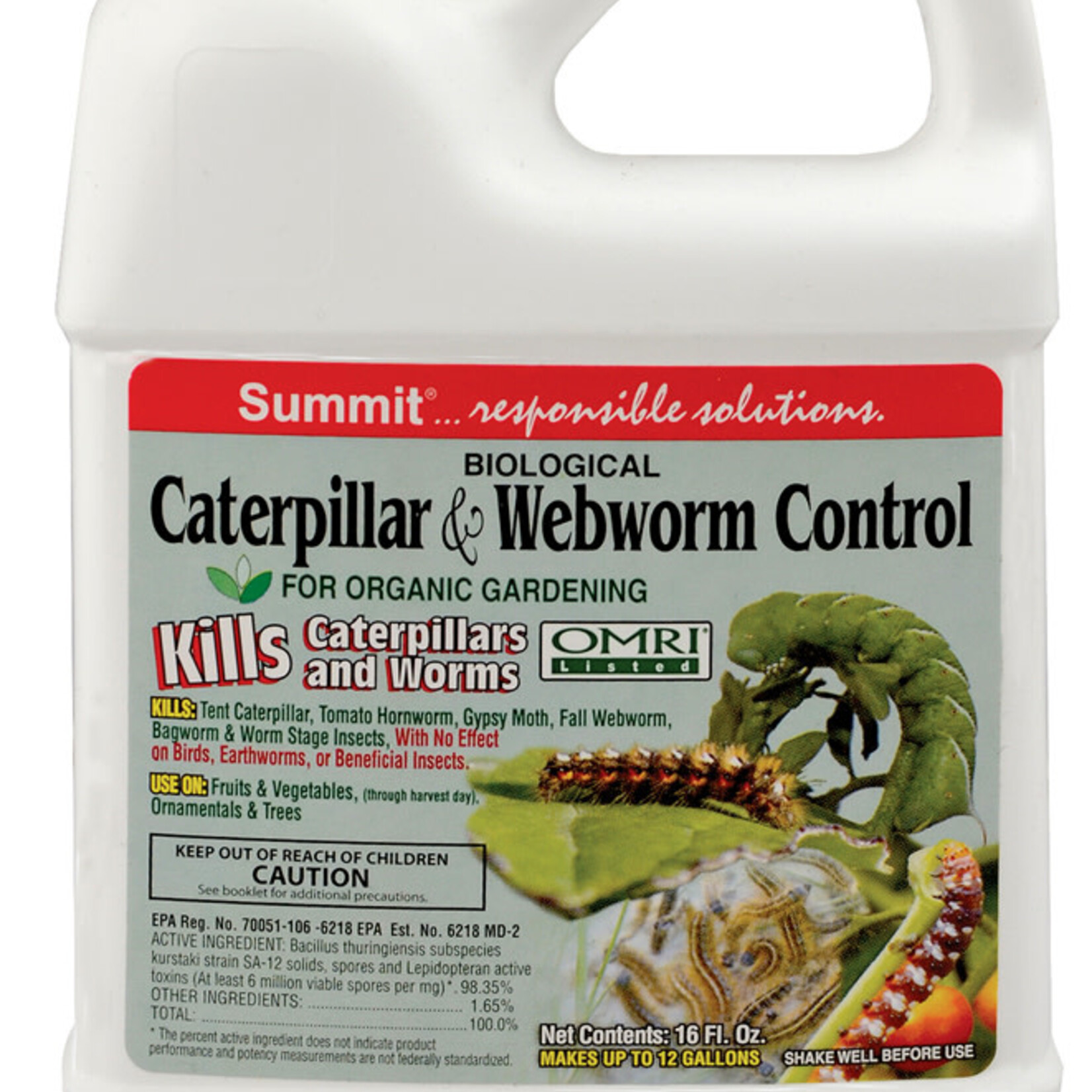 SUMMIT, 'CATERPILLAR & SOD WEBWORM ORGANIC BT 16 OZ