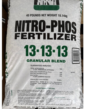 NITRO PHOS, '13-13-13 FERTILIZER' 40LBS