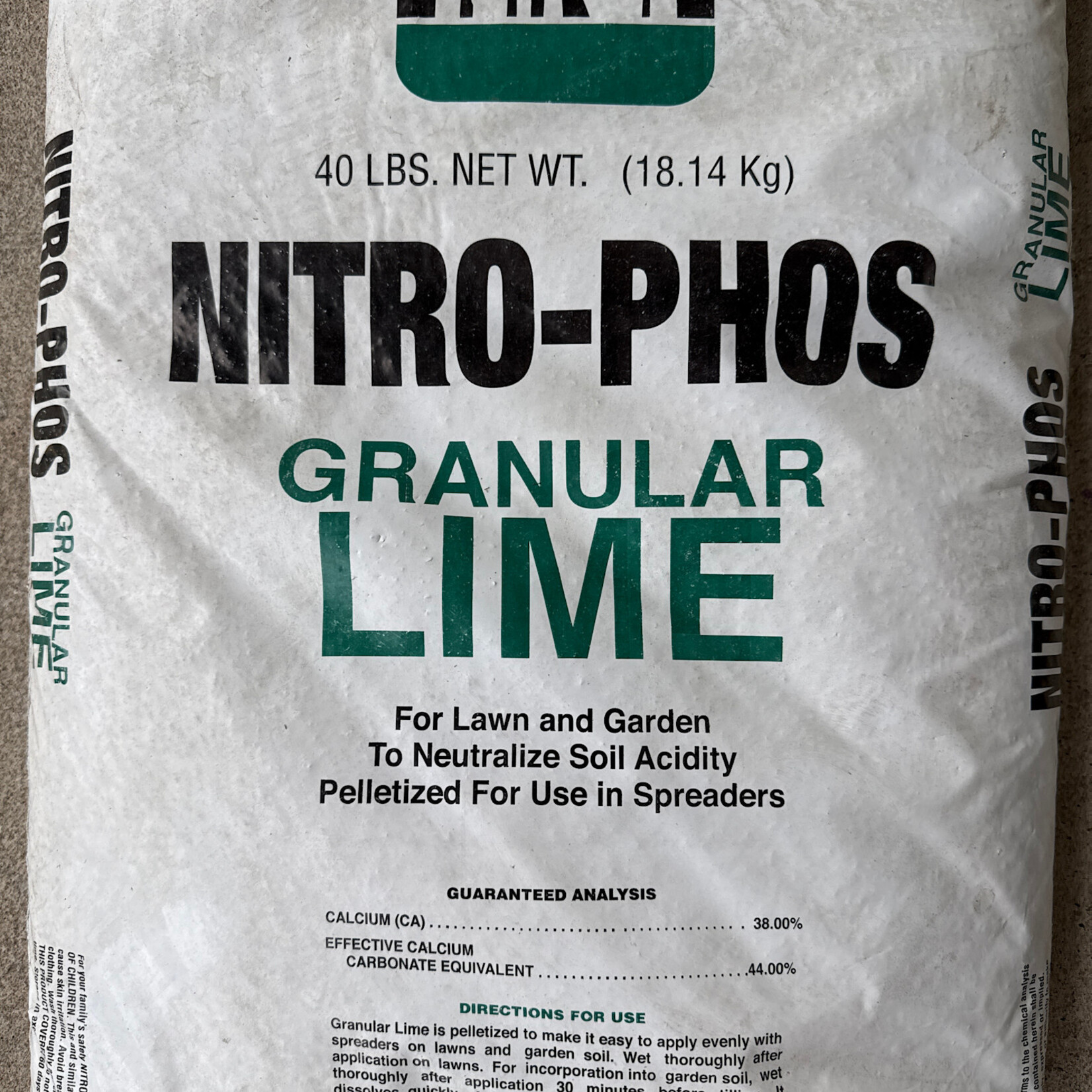 NITRO PHOS, 'GRANULAR LIME' 40LBS