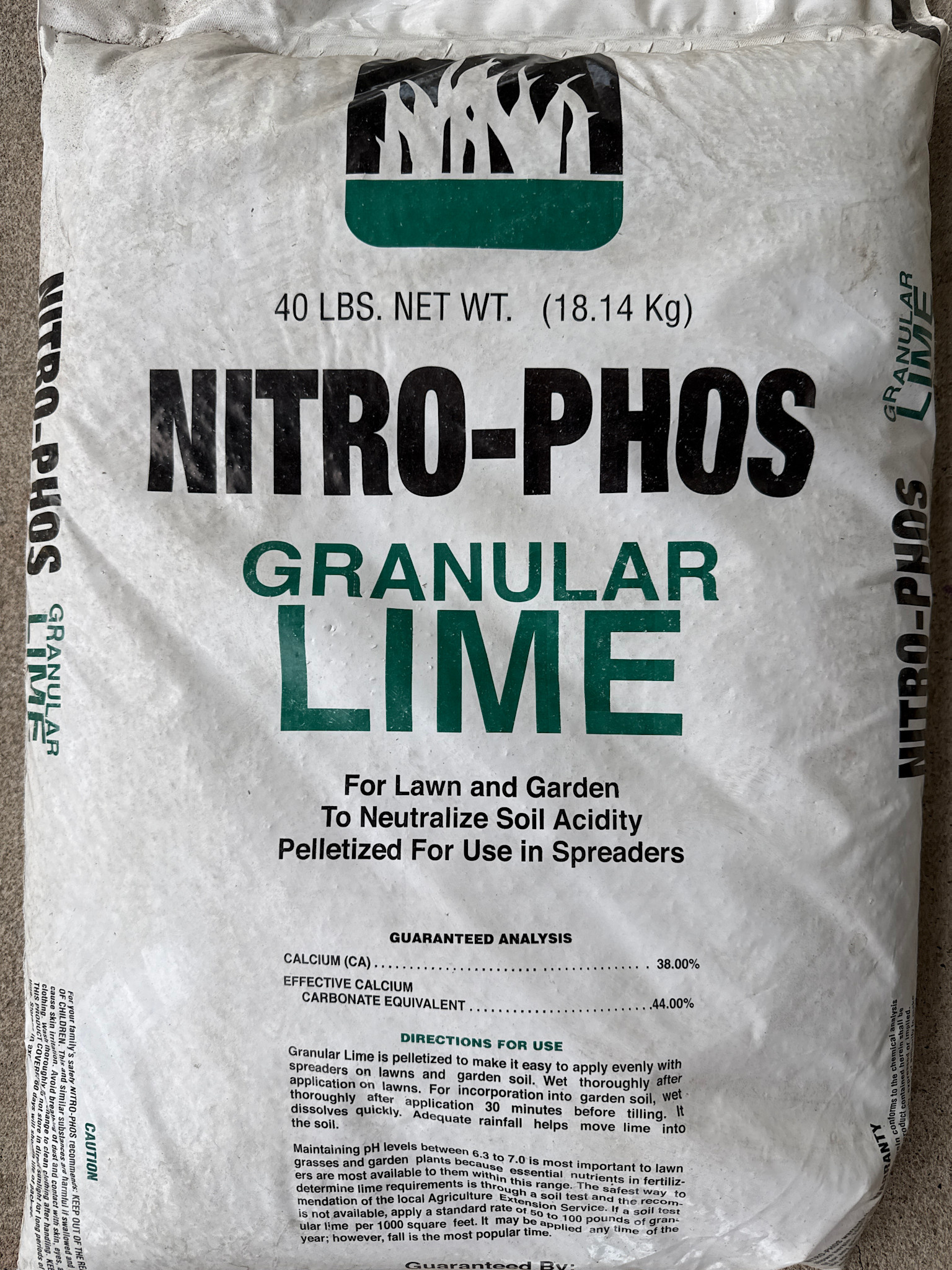 NITRO PHOS, 'GRANULAR LIME' 40LBS