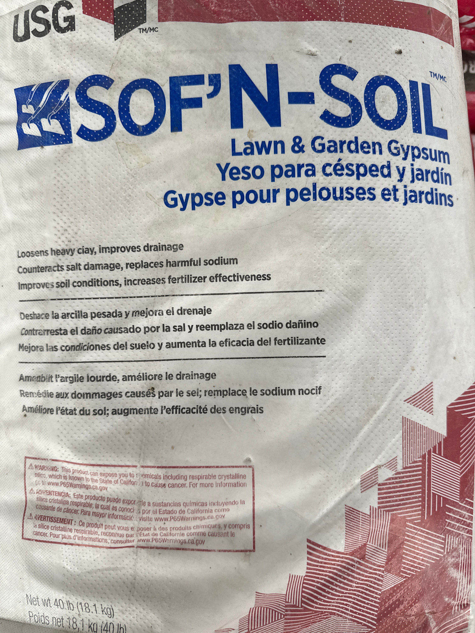GYPSUM 'LAWN AND GARDEN'  40 lb.