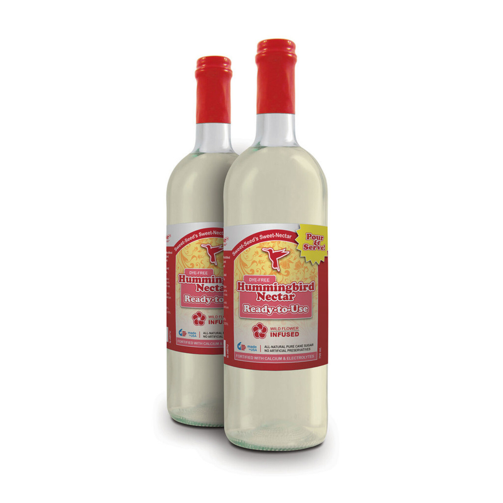 SWEET NECTAR' DYE FREE HUMMINGBIRD NECTAR RTU 750ML.