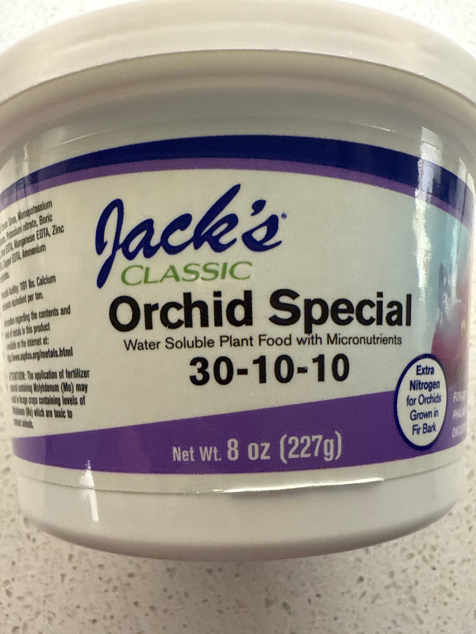 JACK'S, 'ORCHID SPECIAL FERTILIZER' 8OZ