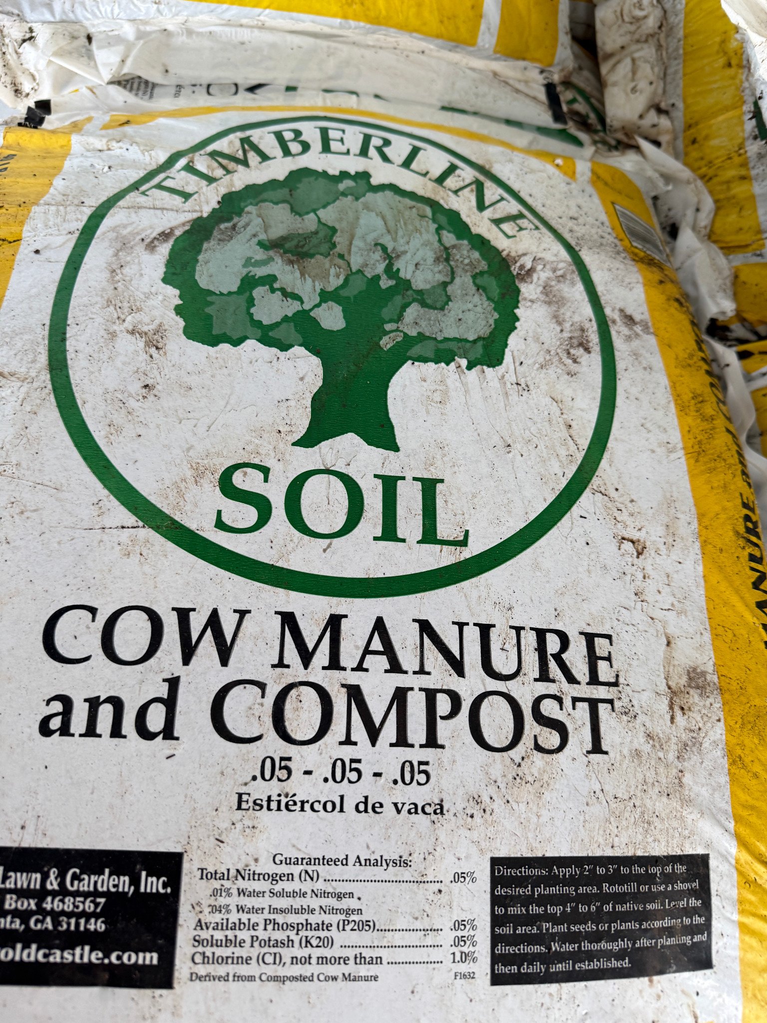 TIMBERLINE COW MANURE AND COMPOST 40 LBS.