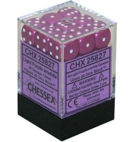 Chessex (CHX) Opaque Light Purple w White 12mm d6 set (36)