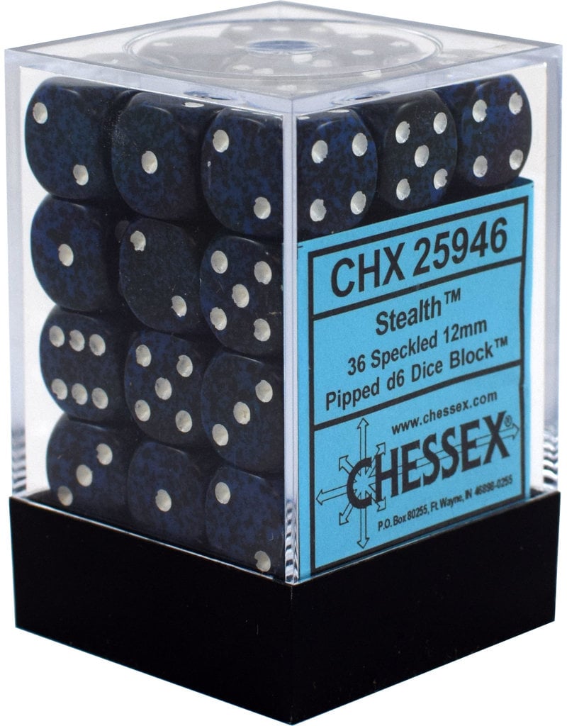Chessex (CHX) Speckled Stealth 12mm D6 Set (36)