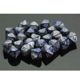 Chessex (CHX) Gemini Blue & Silver w White 12mm d6 Set (36)