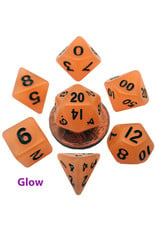 FanRoll by Metallic Dice Games (MDG) Mini Glow Orange w Black RPG Set (7)