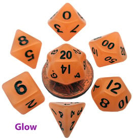 FanRoll by Metallic Dice Games (MDG) Mini Glow Orange w Black RPG Set (7)