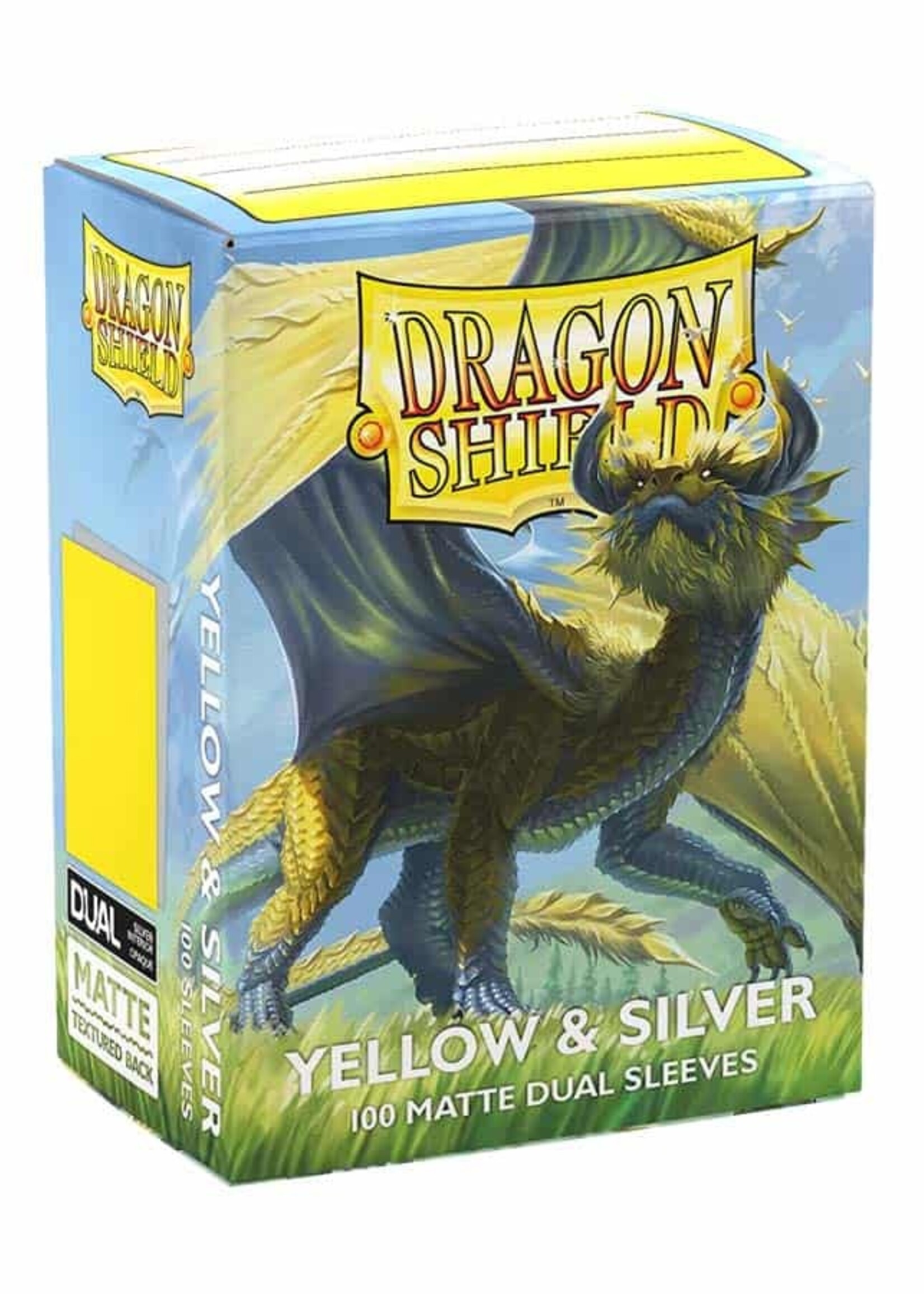 Arcane Tinmen Dragon Shield Standard Matte Dual: Yellow & Silver (100)