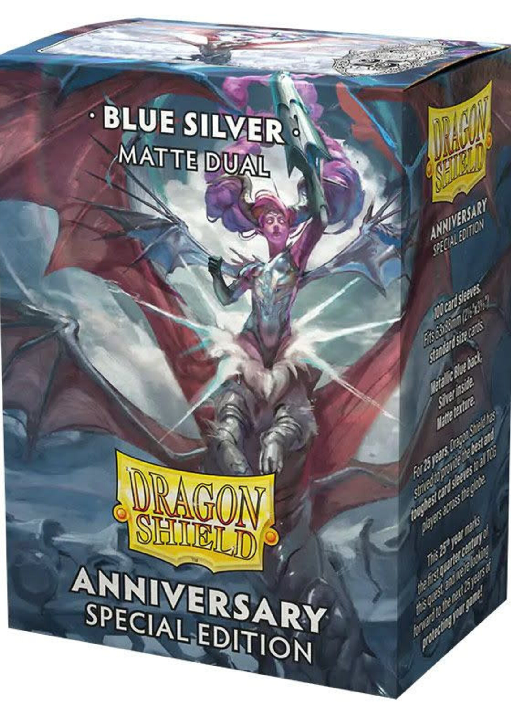 Arcane Tinmen Dragon Shield Standard Matte Dual: Cobalt Blue & Silver (100)