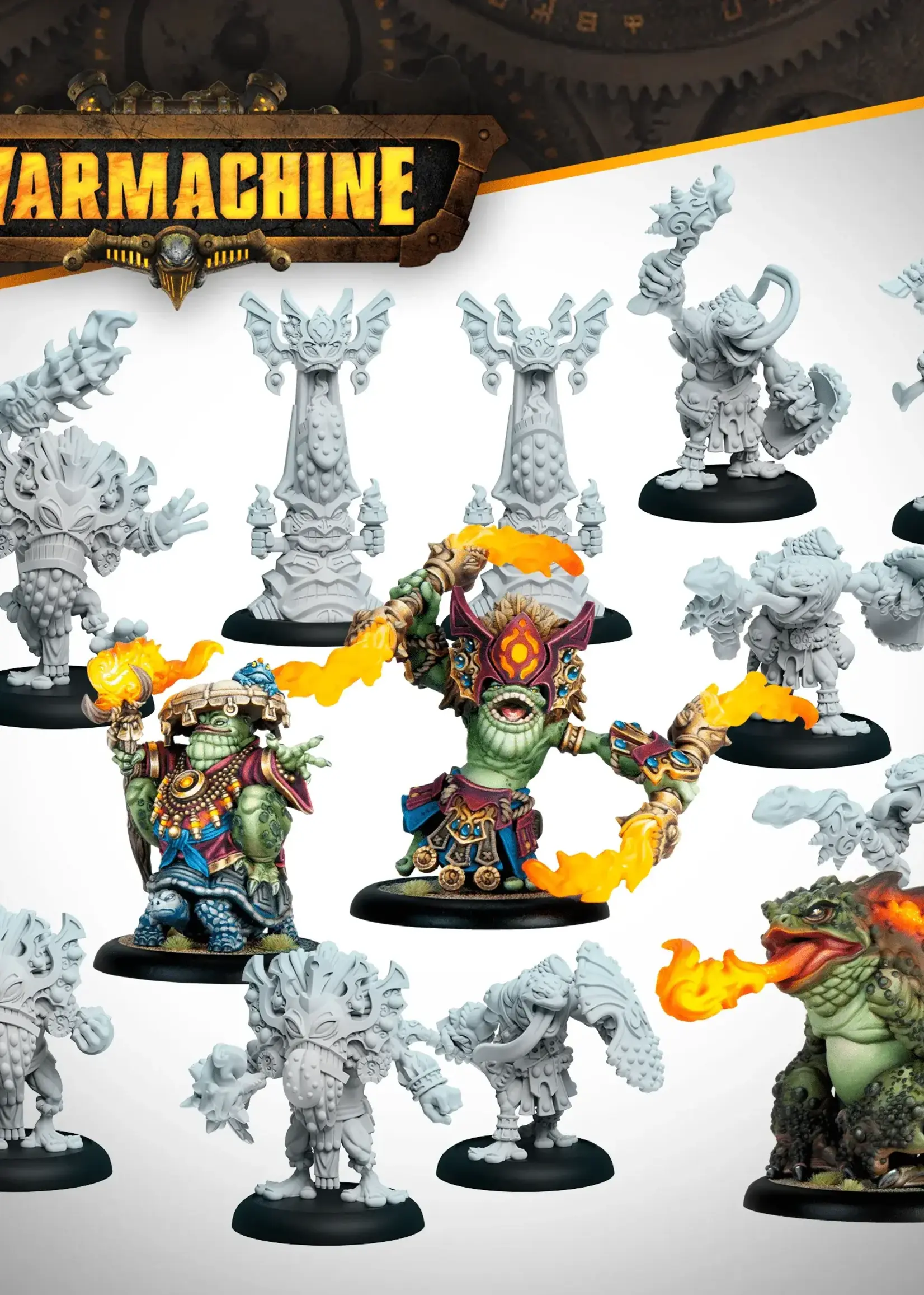 Steamforged Games LTD Warmachine: Southern Kriels Fire Tongue Warriors Command Cadre