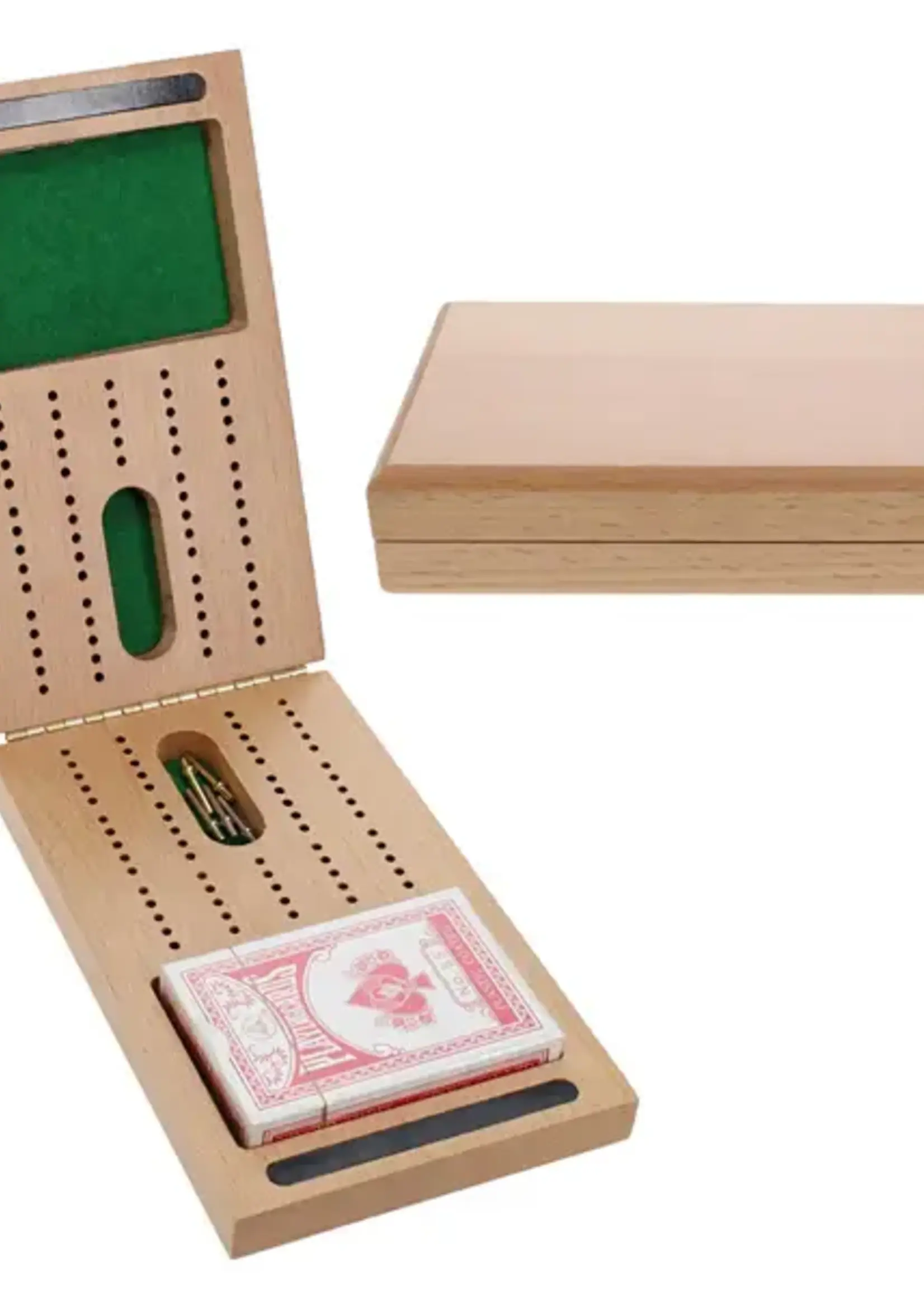 Wood Expressions Wood 2 Track Foldable Travel Cribbage Set