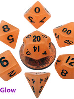 FanRoll by Metallic Dice Games (MDG) Mini Glow Orange w Black RPG Set (7)