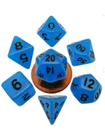 FanRoll by Metallic Dice Games (MDG) Mini Glow in the Dark Blue w Black RPG Set (7)