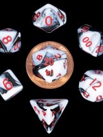 FanRoll by Metallic Dice Games (MDG) Mini Marble w Red RPG Set (7)