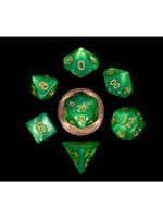 FanRoll by Metallic Dice Games (MDG) Mini Green Light Green w Gold RPG Set (7)