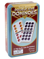 Pressman Toy Double Nine Color Dot Dominoes in Tin