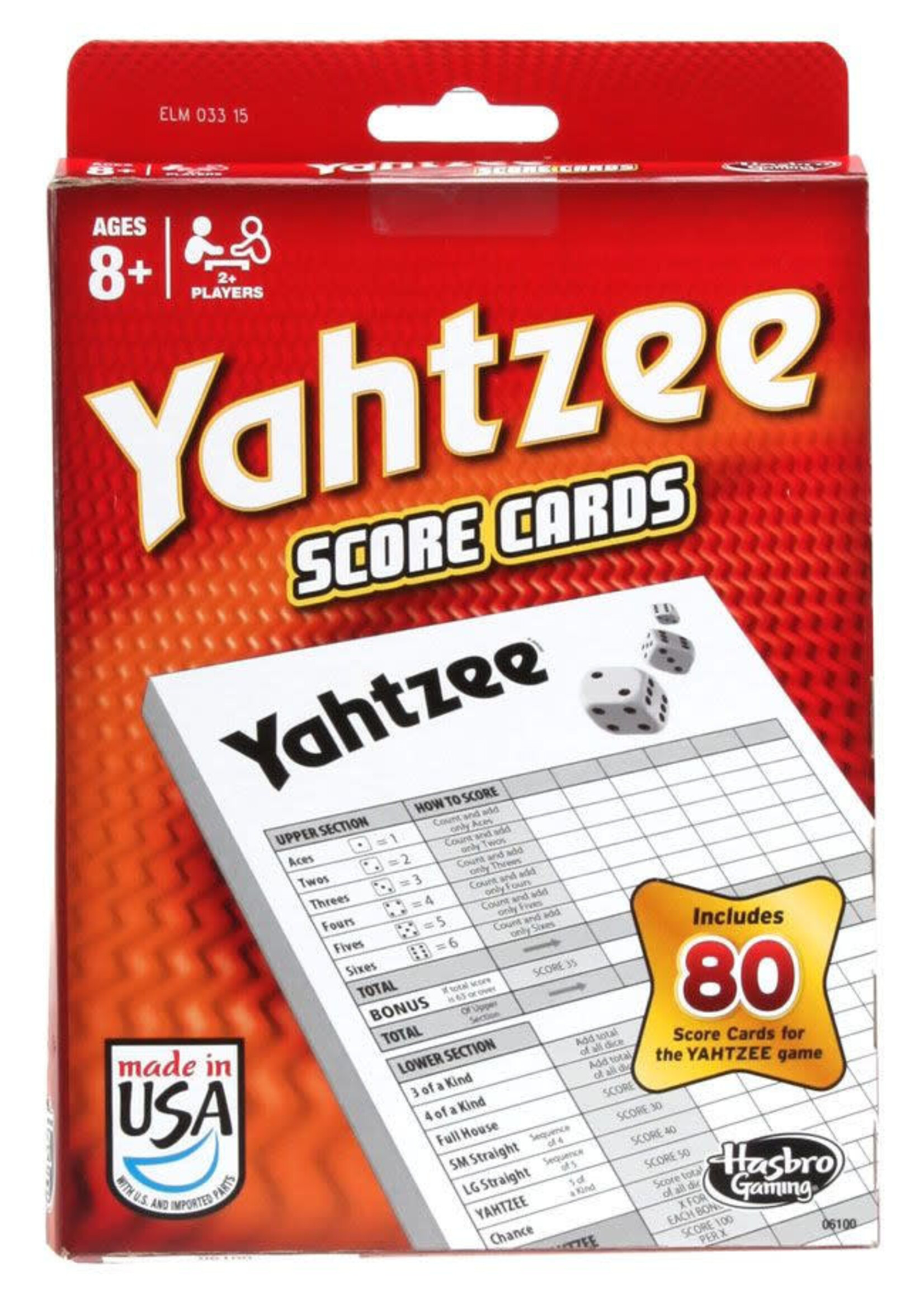 Hasbro Yahtzee Score Pads