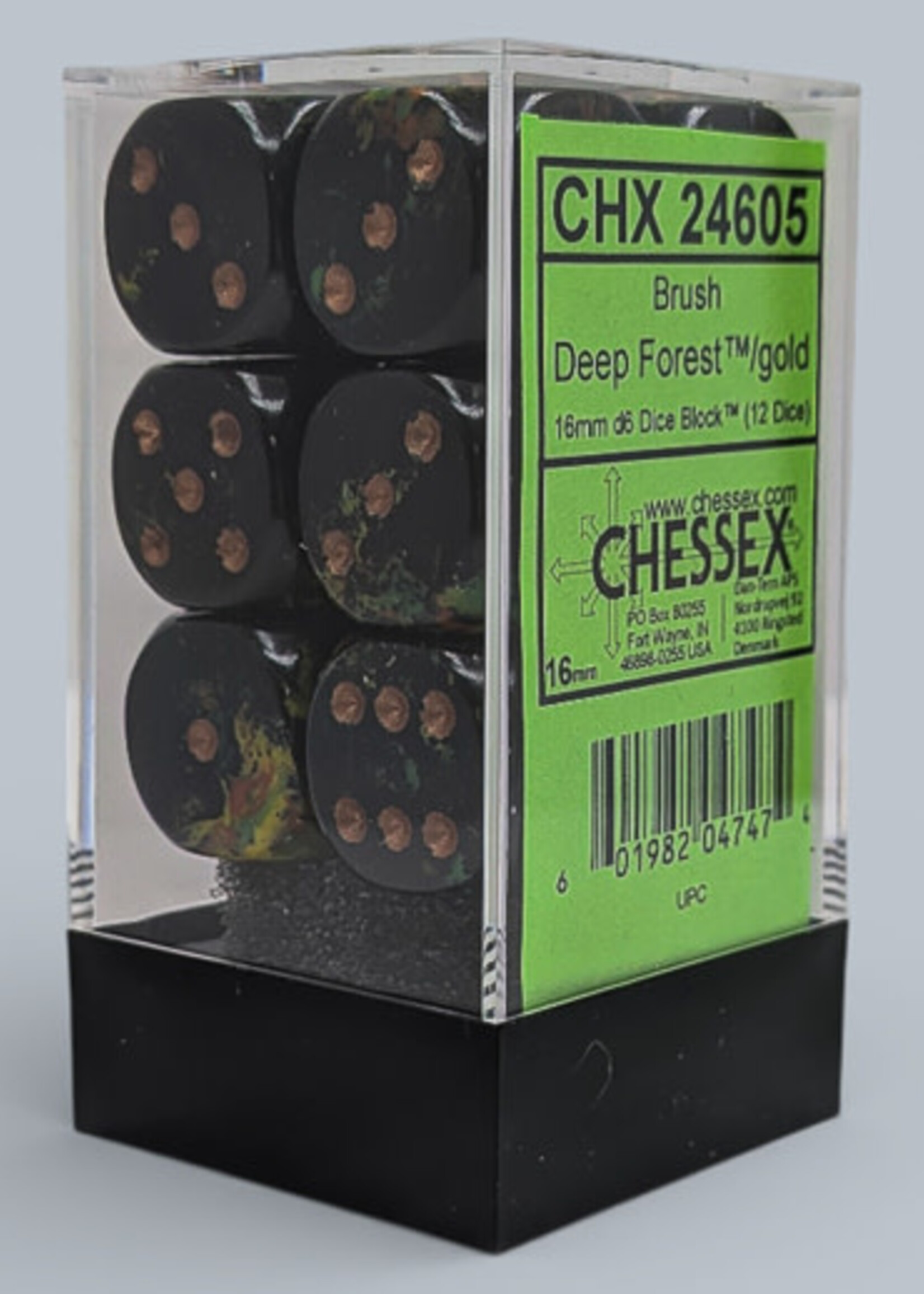 Chessex (CHX) Brushed Deep Forest 16mm D6 (12)