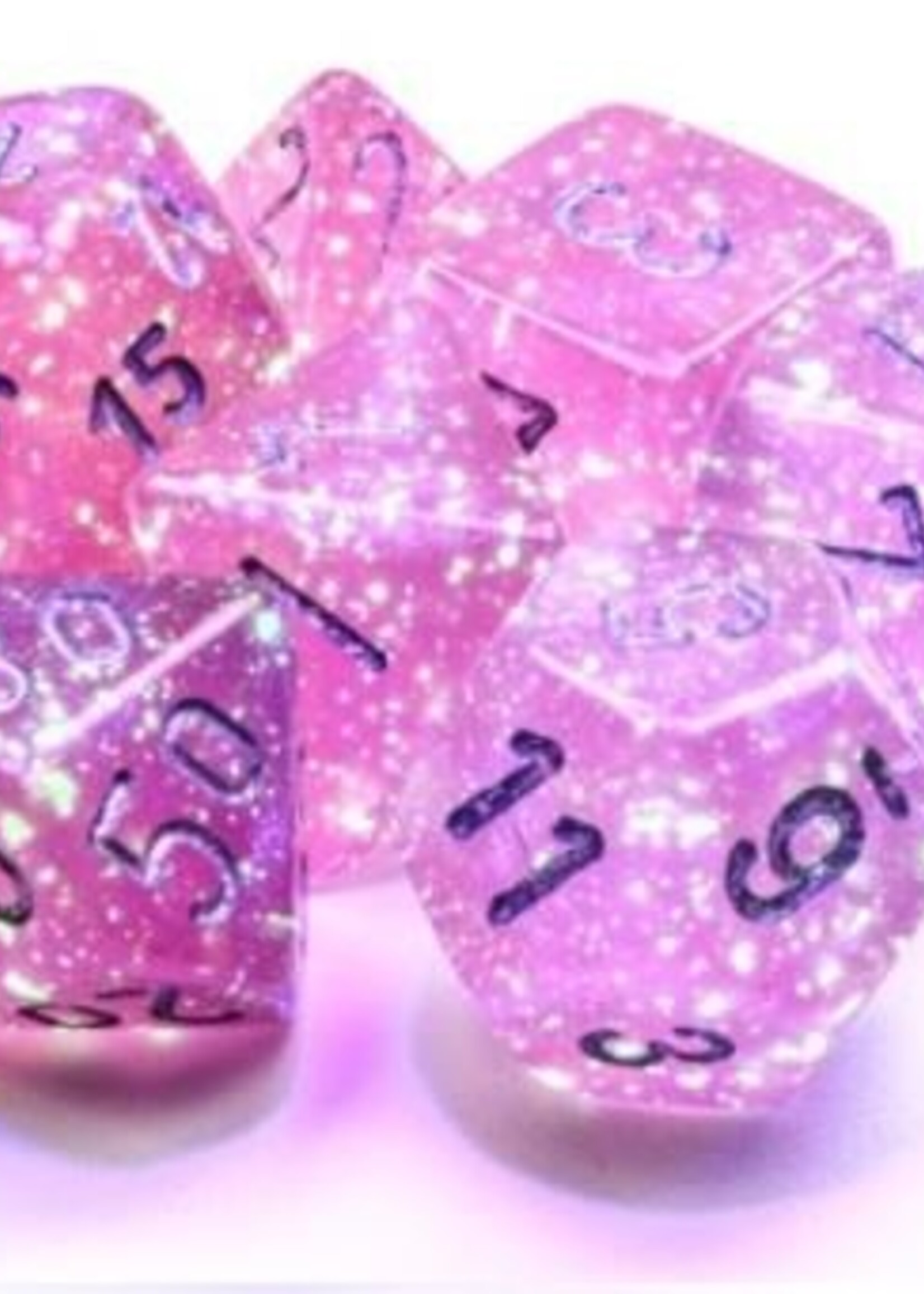 Chessex (CHX) Borealis Luminary Pink w Silver 12mm d6 Set (36)