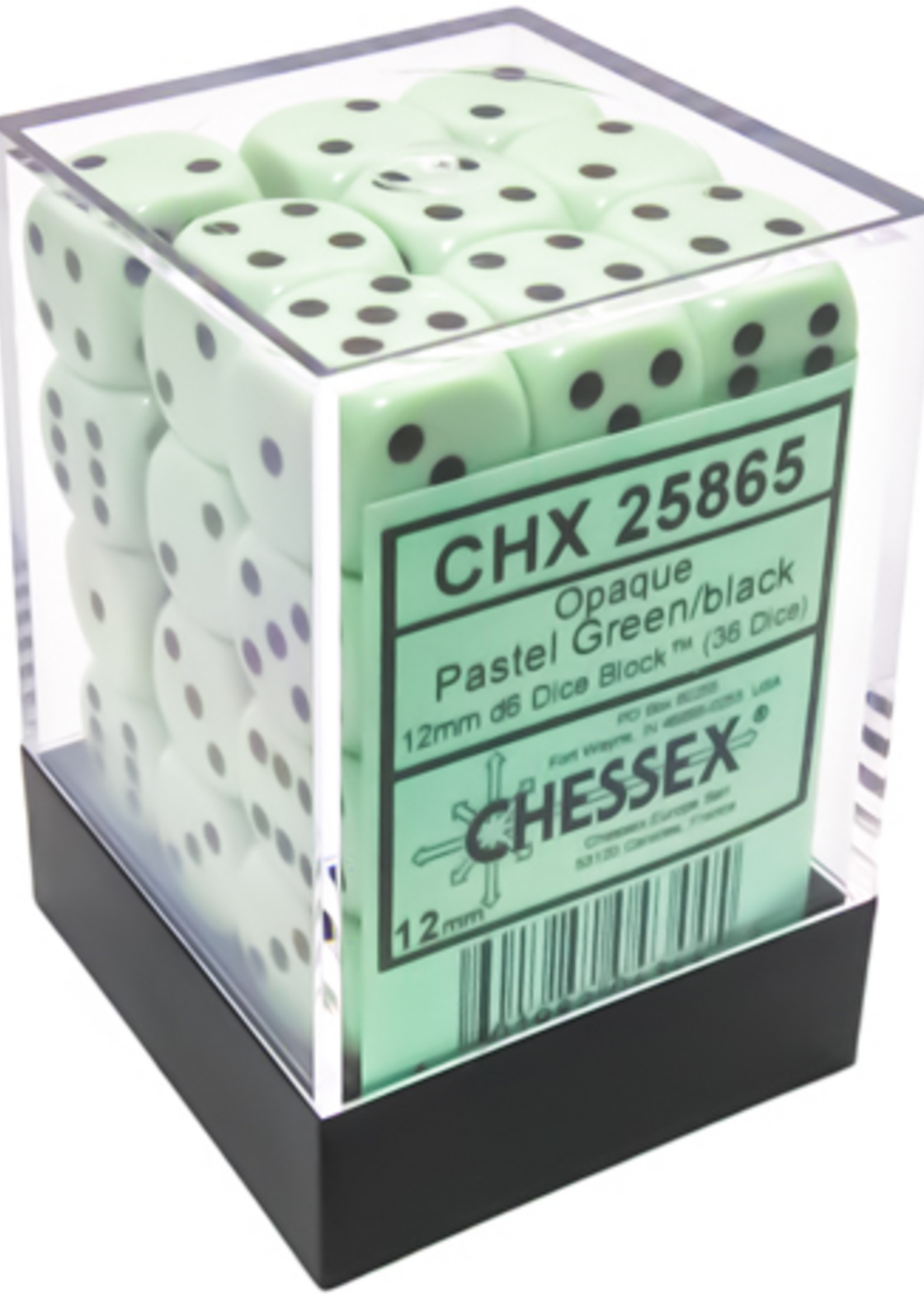 Chessex (CHX) Opaque Pastel green12mm d6 Set (36)