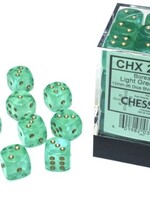 Chessex (CHX) Borealis Luminary Light Green w Gold 12mm d6 Set (36)
