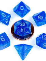 FanRoll by Metallic Dice Games (MDG) Mini Stardust Blue w Silver RPG Set (7)