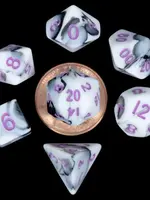 FanRoll by Metallic Dice Games (MDG) Mini Marble w Purple RPG Set (7)