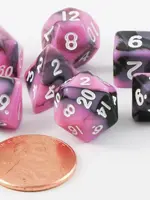 FanRoll by Metallic Dice Games (MDG) Mini Pink Black w White RPG Set (7)